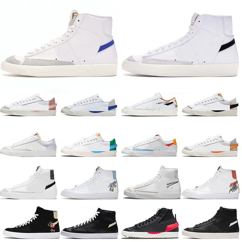 

Blazer Mid 77 Men Women Shoes Blazers High Vintage White Black Jumbo Floral Sunflower Reverse Logo Black Pine Green Mens Trainers Womens Outdoor Sports Sneakers, 40-45 jumbo black bright crimson
