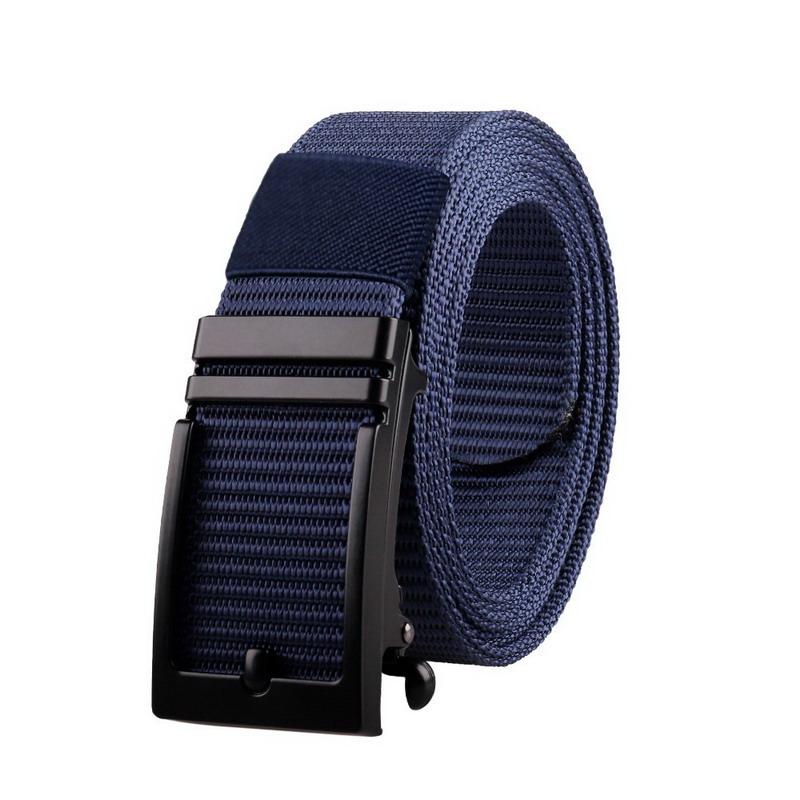 

Belts Mens Metal Slide Buckle Cut Out Nylon Quick Drying Release Cowboy Jeans Accessories 3.4cm Outdoor Waist StrapBelts, Black