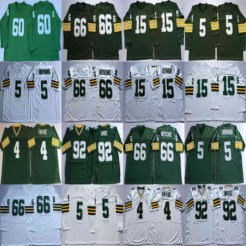 

Rare 4 Brett Favre Jersey 5 Paul Hornung Bart Starr 66 Ray Nitschke Reggie White Green Jersey Retro Football Jerseys Stitched Mens, Green #4
