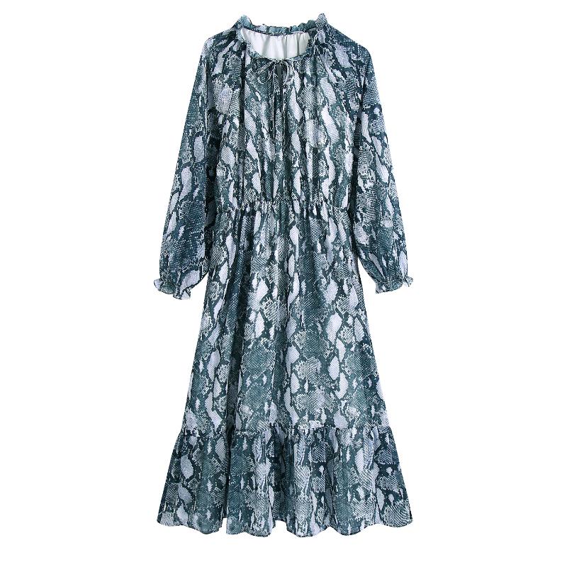 

Casual Dresses JCÂ·KILIG 2022 Snakeskin Print Dress B4030, Black;gray
