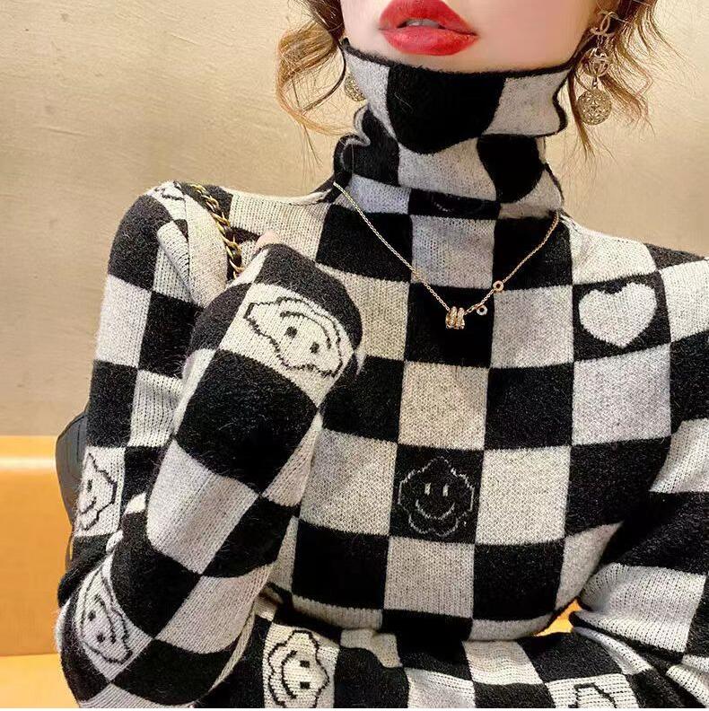 

NEW Women Turtleneck Sweater Luxury GGity Warm knitted Pullover Femme Jumper Cashmere Tee, 05