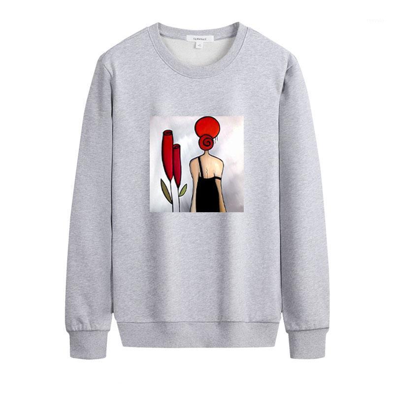 

Autumn Women Oversize Sweatshirts Art Print Loose Casual Pullovers Long Sleeve Cartoon O-Neck Fashion Sport Tops Steetwear Women's Hoodies &, Wb02 white