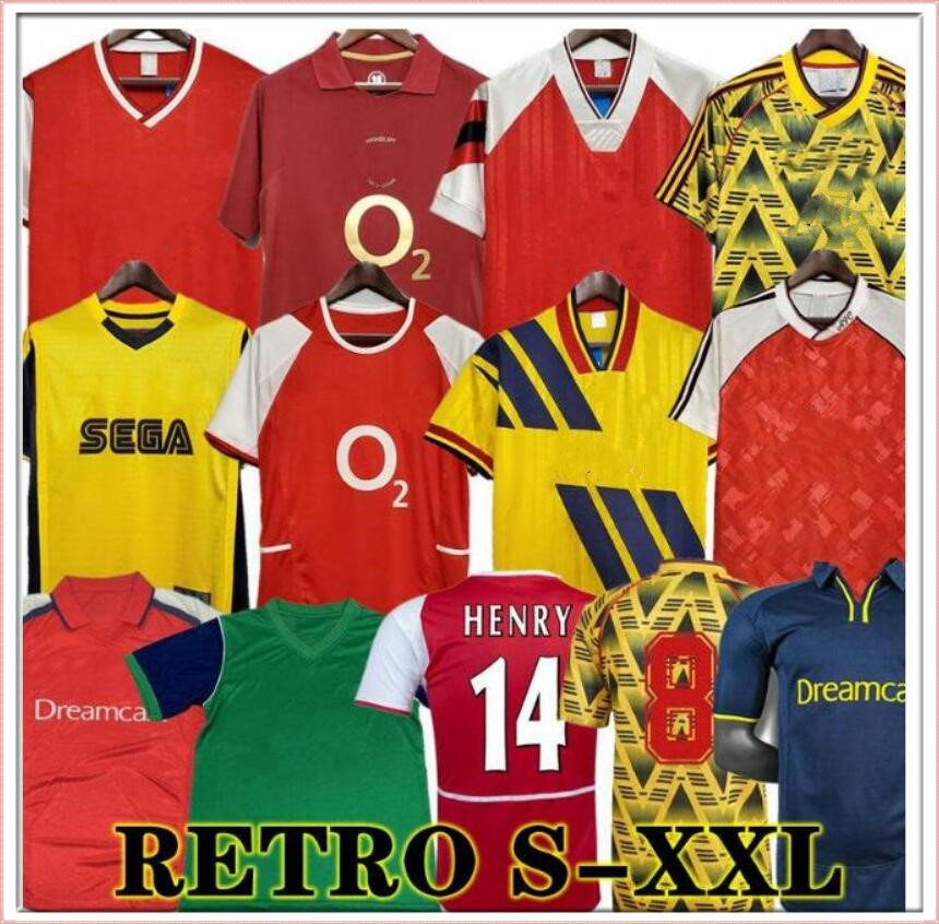 

HENRY Retro soccer jerseys 98 99 83 86 95 91 REYES vintage Wright V. Persie FABREGAS ARSEN Ljungberg Vieira BERGKAMP football, 8486