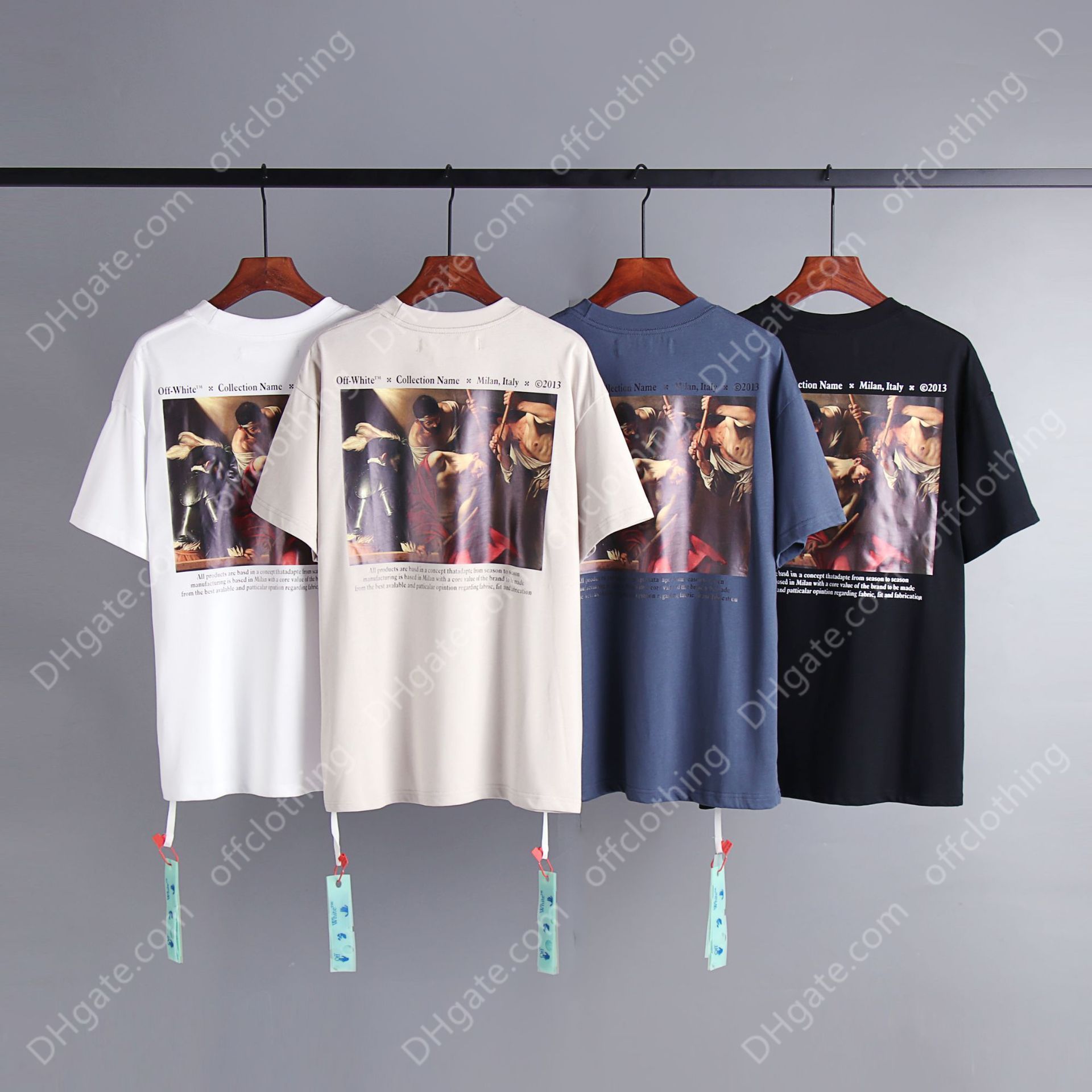 

White 21fw Caravaggio Black Oil Painting Unisex T shirt