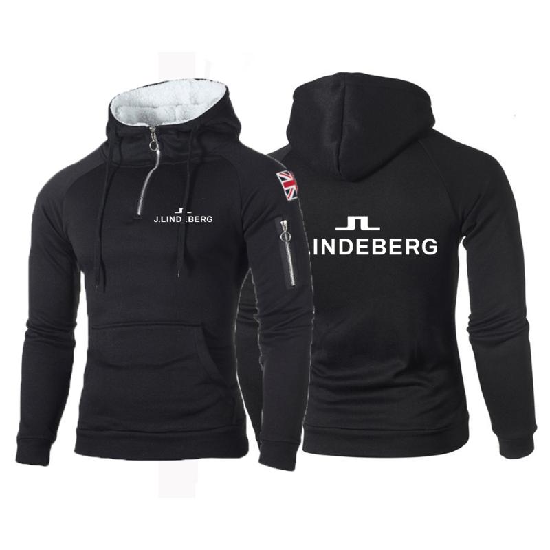 

Men' Hoodies & Sweatshirts J Lindeberg Printing Men' Zipper Stand Collar Men For Male Sweatshirt PulloverMen