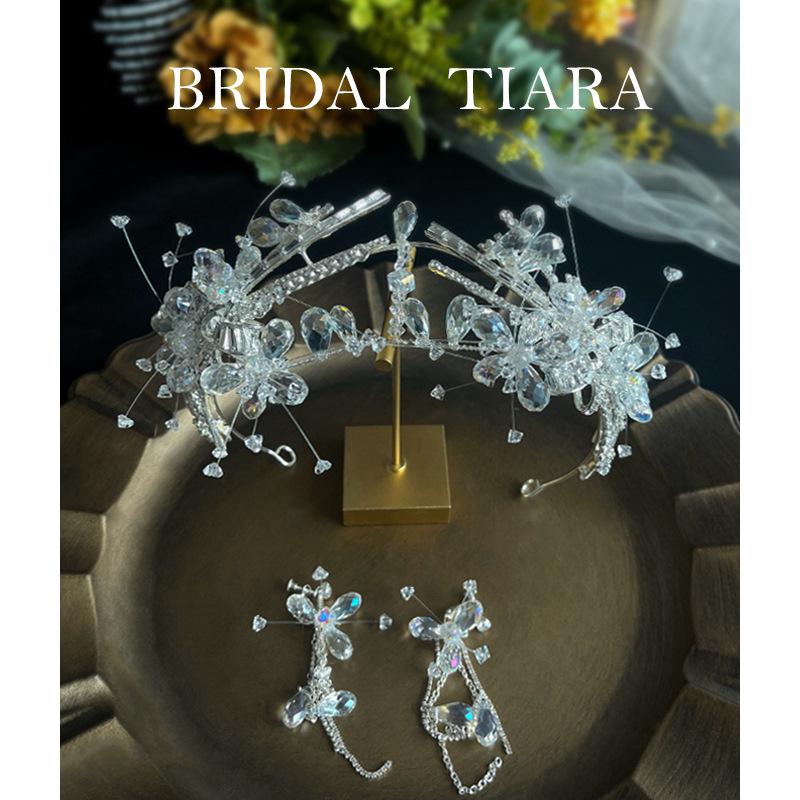 

Hair Clips & Barrettes Trendy White Flower Hairpins Small Rainstone Beads Accessories Necklace Earrings Wedding Jewelry Ornaments 2022