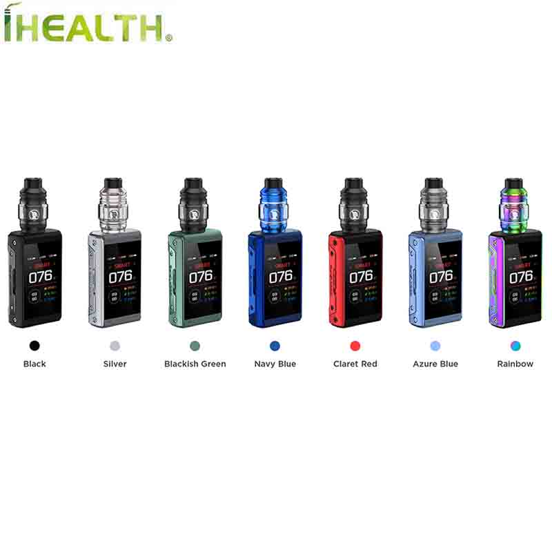 

GeekVape T200 Kit Powered by AS Chip 3.0 &dual external 18650 batteries Fit GeekVape Z Coil 2.4 inch full touch screen, Azure blue