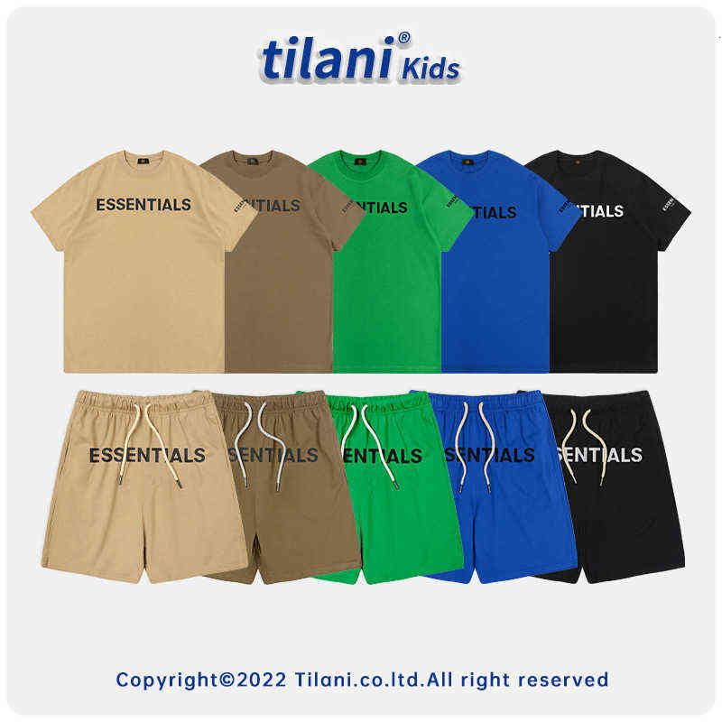 

Tilani children's fashion brand fog rich summer color Blue Boys' and girls' set, Green