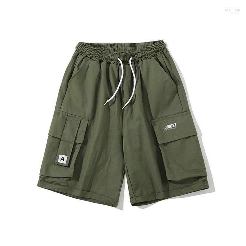 

Men's Shorts Summer Men Cargo Home Harajuku Streetwear Joggers Hip Hop Multi-Pocket Bermuda Masculina Naom22, Khaki
