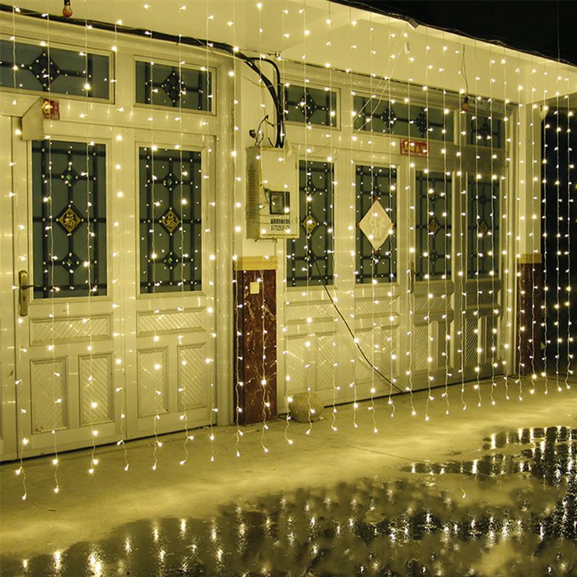 

Whole 10M x 5M 1600LED Outdoor Home Christmas Decorative xmas String Fairy Curtain Strip Garlands Party Lights For Wedding Dec238S