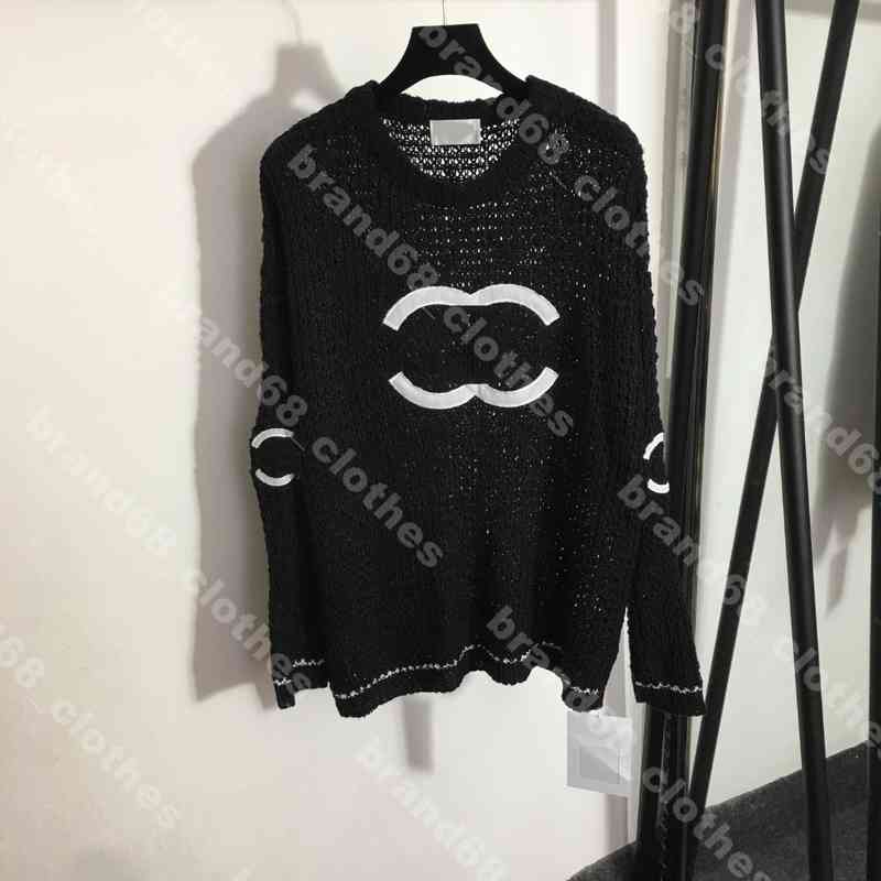 

women designer wool knit sweaters high quality cutout knit sweaters long sleeve pullover sweaters ch..el brand logo clothes  elastic casual female Apparel