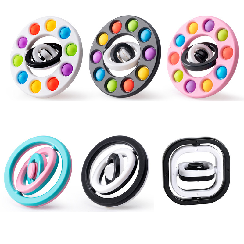 

Fidget Toys 3D black-and-white color infinite flip fingertip gyroscope children's decompression puzzle toy creative multiple gyroscopes