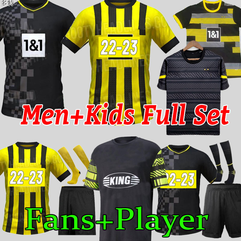 

Fans Player version DOrtmund soccer jerseys 21 22 23 HAALAND REUS 4th 2022 2023 football shirt REYNA HUMMELS Men Kids Kit uniform full set socksBRANDT BELLINGHAM, 22-23 away