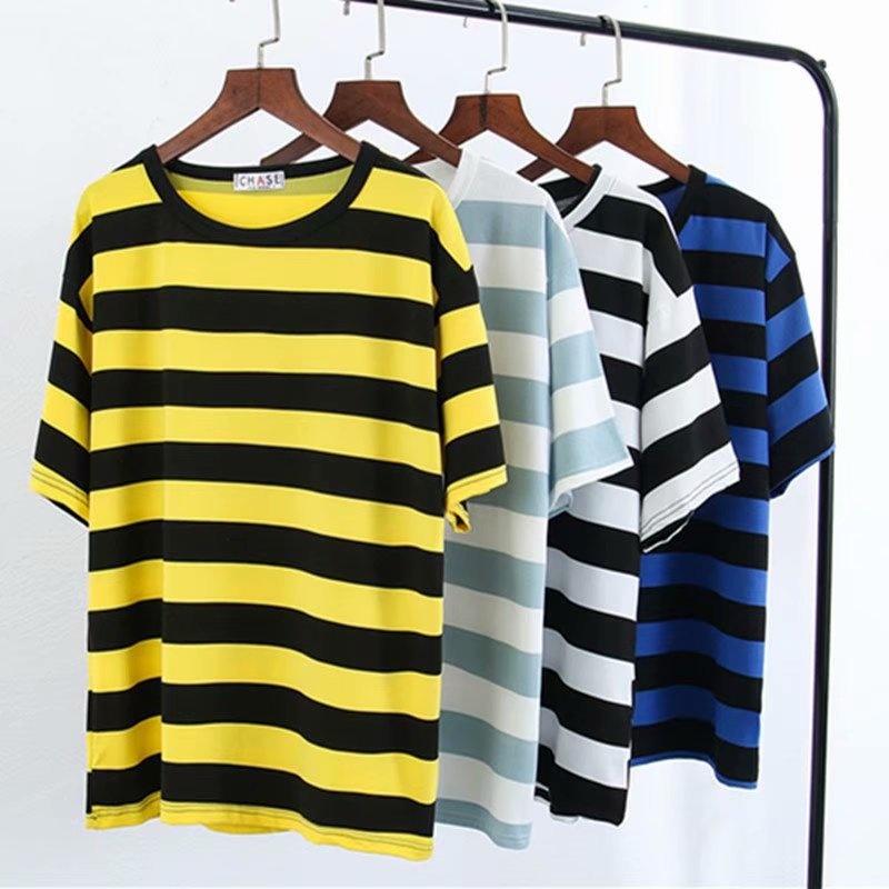 

Men' T-Shirts Summer Cotton T-shirt Men Fashion Casual T Shirt Oversize Stripe Anime Clothes Japanese Streetwear With Short Sleeves GrinchM, 4 short sleeve black