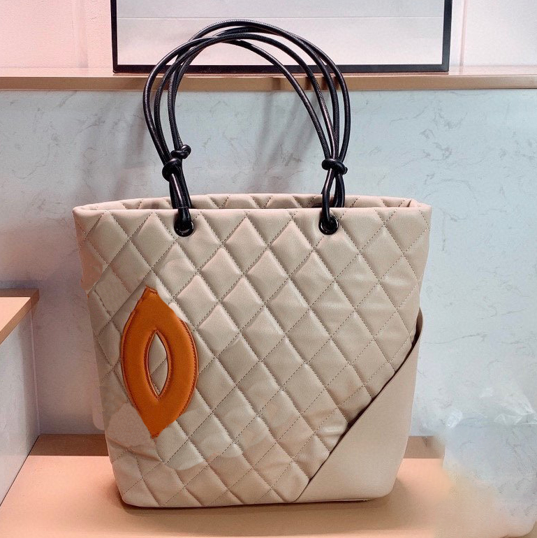 

Quality Womens Shopping Bags Soft LEATHER Quilted Purses Totes High capacity Handbag Ladies Genuine Leather Foldable Clutch Tote