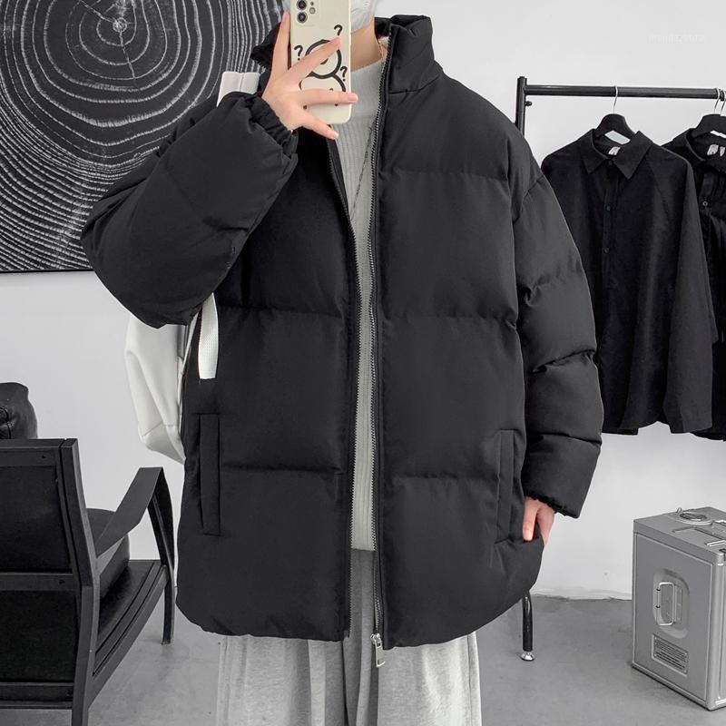 Men's Down & Parkas S-3XL Plus Size Mens Winter Jackets And Coats Plain Color Long Sleeve Korean Streetwear Parka Men Coat For Male XXXL