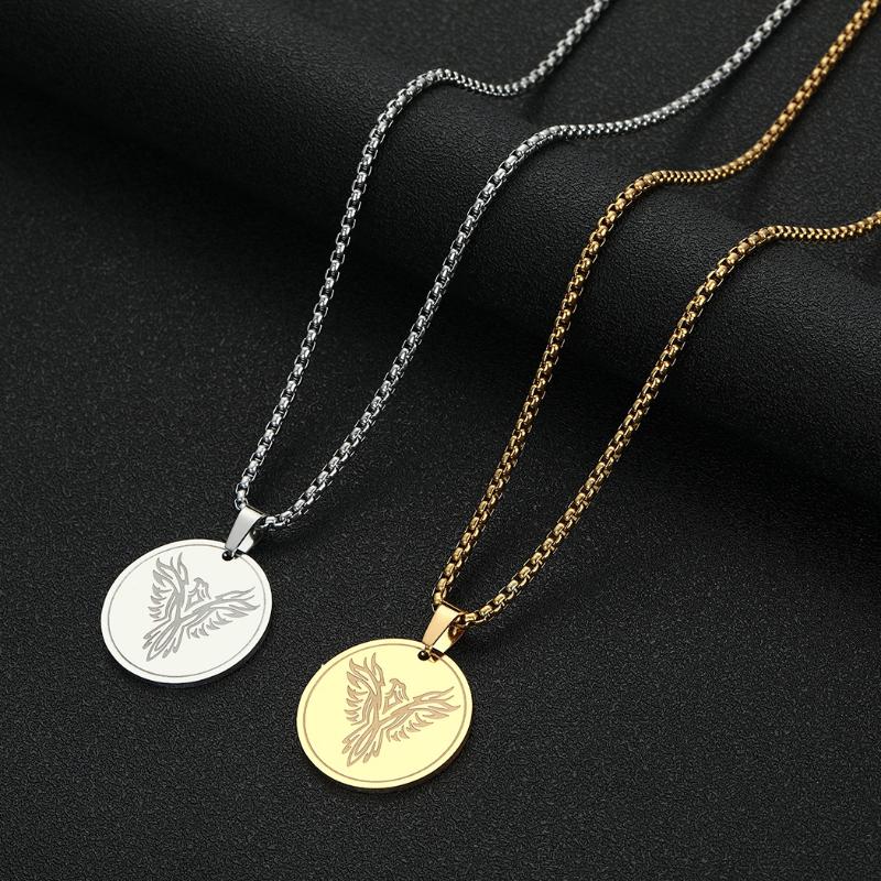 

Pendant Necklaces Nedar Sun God Bird Phoenix Necklace Men Women Clavicle Chain Charm Personality Religion Gift Stainless Steel JewelryPendan