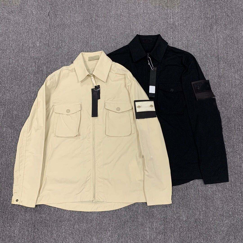 

Designer man stone pocket jackets island jacket long ghost embrodiery sleeve zipper Badges men casual coat windbreaker mens coats, L need look other product