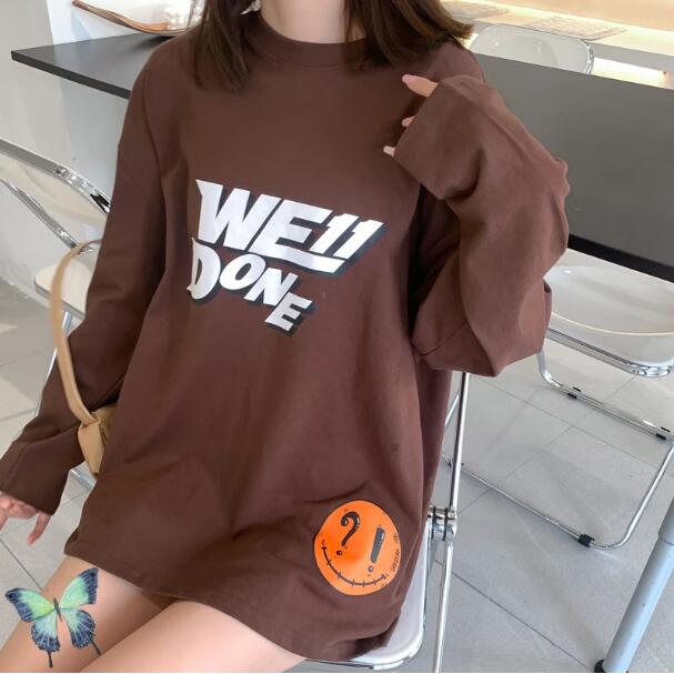 

Brown Foam Letter Printing T-shirt Men Women Oversize Tee Shirt