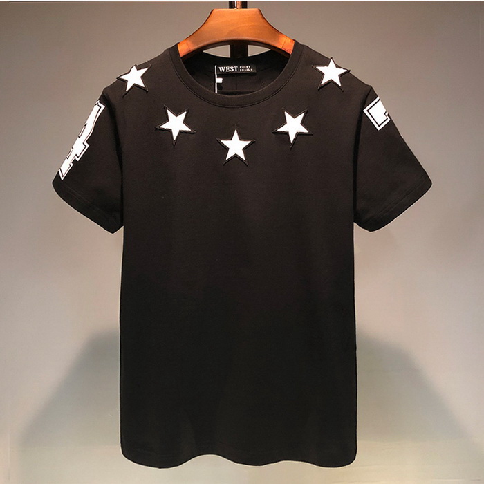 

22ss Mens Designers T-Shirts New Men Women Classic Design Neckline Embroidered Stars Short Sleeved T-Shirt Summer Cotton Sports Sweatshirt Tops, White