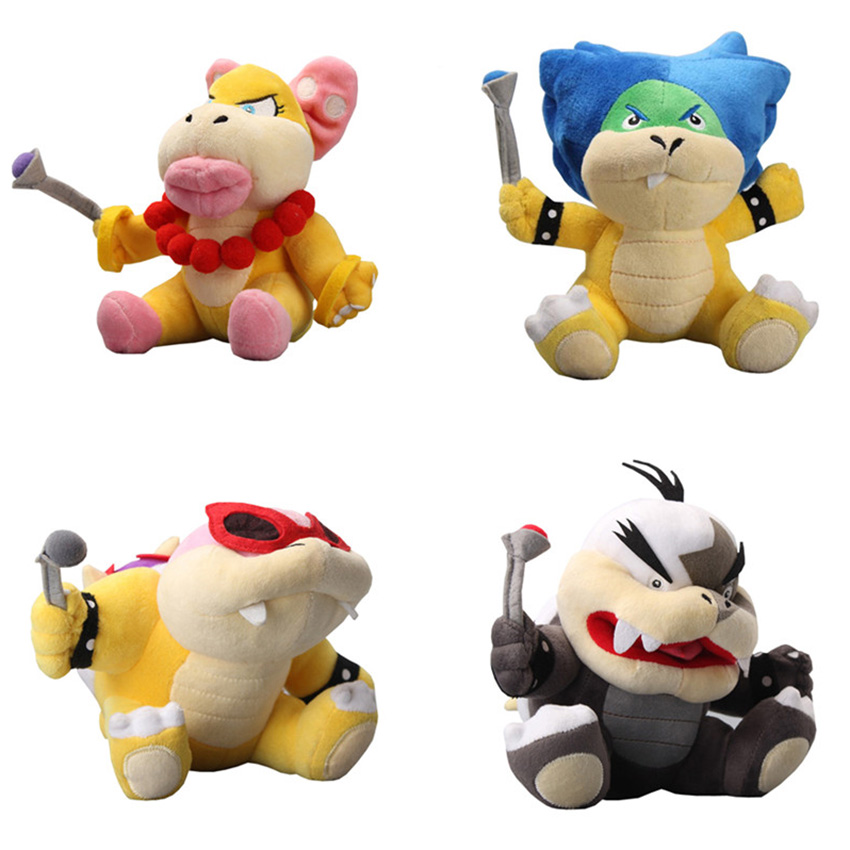 

4 style morton Bowser Koopa Plush Stuffed Animals Toy Baby Gifts 17-20cm, As picture