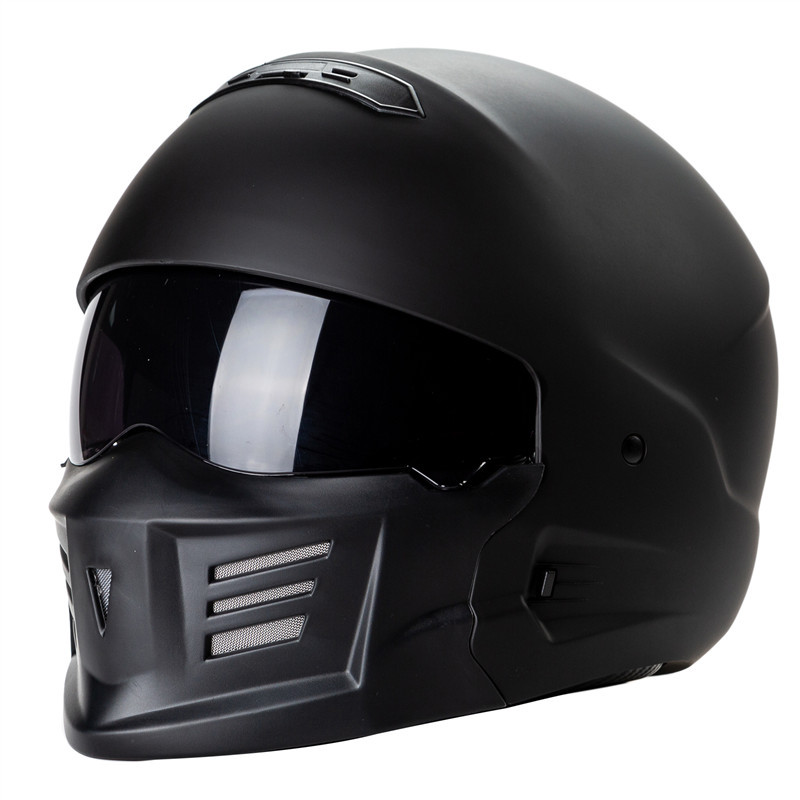 

Motorcycle Helmet Personality Combination Full Face Capacete Locomotive Half Casco The Latest Modular Retro Dot capacete, Blacks