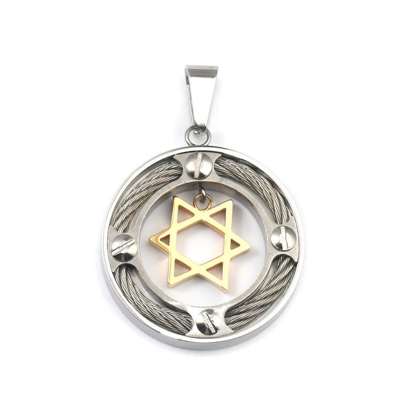 

Pendant Necklaces Stainless Steel Pendants Star Of David Hexagram Circle Ring Hollow Guitar Musical Instrument Gold & Jewelry Making 1 P
