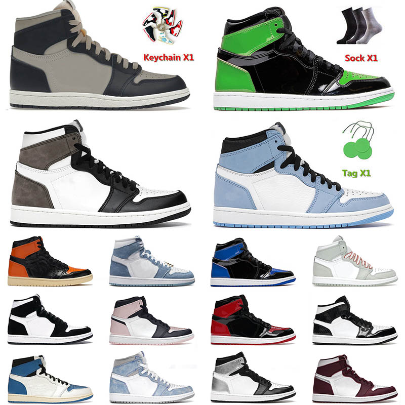 

High OG Jumpman Mens Basketball Shoes 1 1s Georgetown Bordeaux Carbon Fiber Bubble Gum Jorda Jorden Denim Taxi Sports Trainers Jorda Jorden1s, C2 bordeaux 40-47