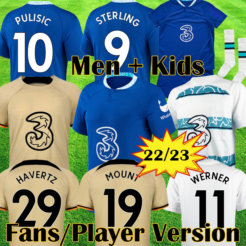 

Player Version CFC STERLING 2022 2023 Soccer Jerseys away yellow 22 23 MOUNT football shirt KANTE PULISIC HAVERTZ ODOI kits 2021 Champions Men Kids jersey Uniform, 21 22 kids home