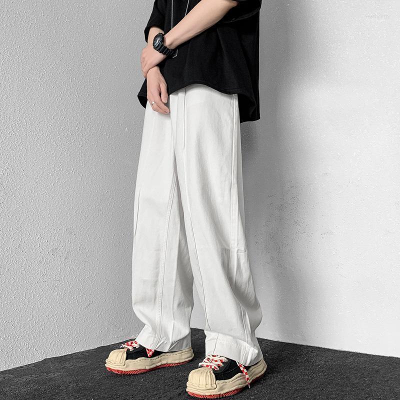 

Men's Jeans Summer Blue White Baggy Men Fashion Casual Wide Leg Streetwear Loose Hip Hop Straight Denim Pants Mens TrousersMen's Heat22