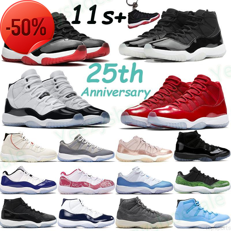 

2022 Jubilee 25th Anniversary Mens 11 11s Basketball Shoes Bred Space Jam Legend Blue Platinum Tint Heiress Black Pinnacle Grey Men Women d, Customize