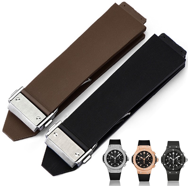 

Watch Bands Bracelet For Hublot BIG BANG CLASSIC FUSION Folding Buckle Silicone Rubber Watch Strap Accessories Band Chain