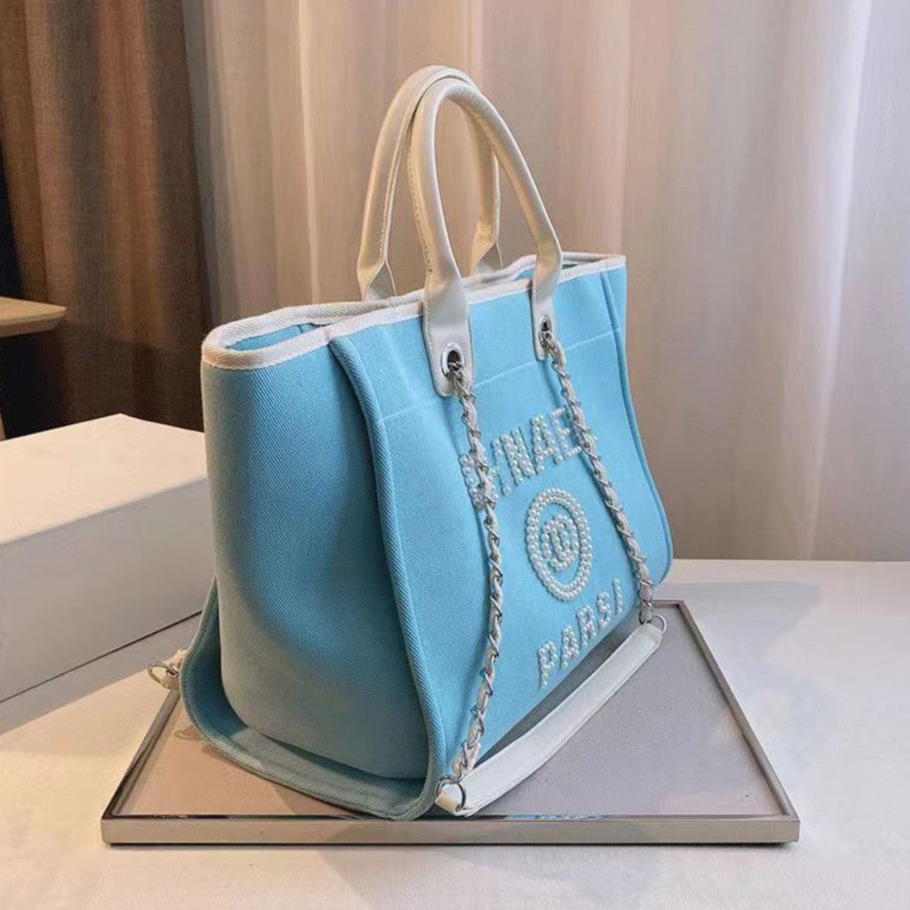 Luxury Women's Designers Handbags Beach Bags Brand Ch Pearl Label Canvas Women Evening Bag Fashion Classic High Quality Small Female Bobby B