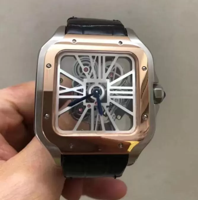 New arrival High quality watch man classic quartz movement men watches designer Leather bracelet New arrivals wristwatch gift Skeleton Face 090-4-image-790419332