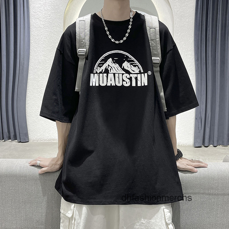 

designer shirt 4-color round neck printed tshirt loose casual student couple half sleeve top short sleeve shirts