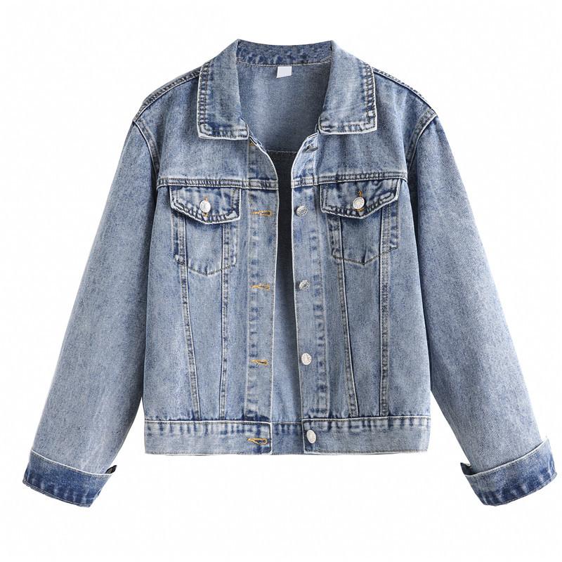 

Women' Jackets Women' Denim Jacket Coat 2022 Female Spring Autumn Loose Leisure Woman Jean Outerwear Women OutfitWomen, Blue