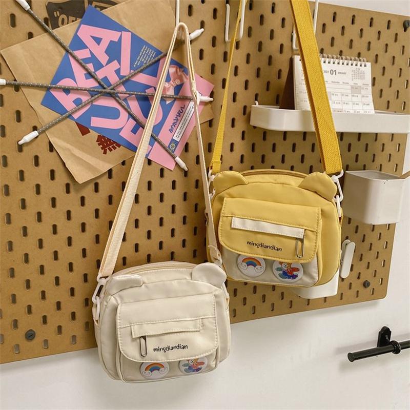 

Evening Bags Cute Small Canvas Shoulder For Women Bear Ears Handbag Crossbody Messenger Bag Purse Girls Shopping Pouch Clutch, Black