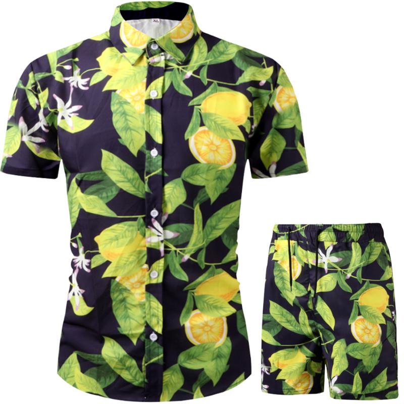 

Men's Tracksuits Piece Sets Summer Men Hawaiian Shirt For Shorts Set Floral Print Outfits Beach Wear Clothing 2022 Clothes CasualMen's