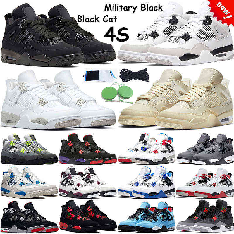 

4 Retro Military Black 2022 Basketball Shoes Men Women Sail 4s Infrared University Blue Black Cat Fire Red Royalty Neon Dark Mocha Pine Gree PS8E, # 15