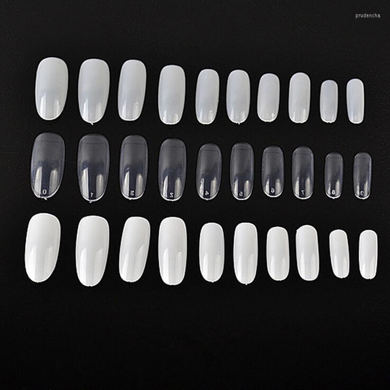 

False Nails 500Pcs Artificial Fake Full Round Acrylic UV Gel Decorations White Nail Manicure Art Tips Natural Clear Wholesale Prud22, Natural color