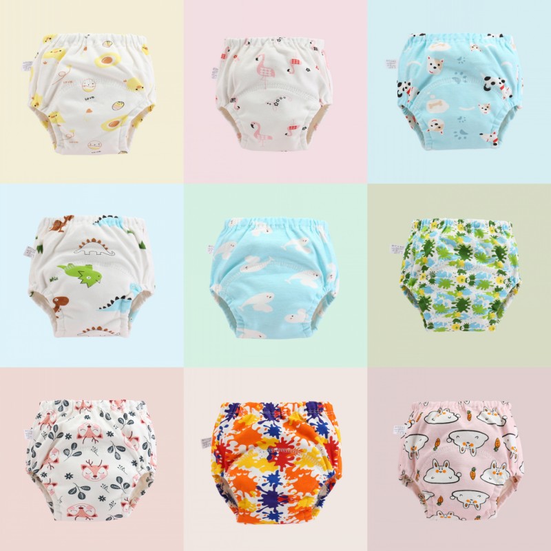 

Baby Cotton Training Pants Panties Waterproof Cloth Diapers Reusable Nappies Diaper Baby Underwear 1311 D3