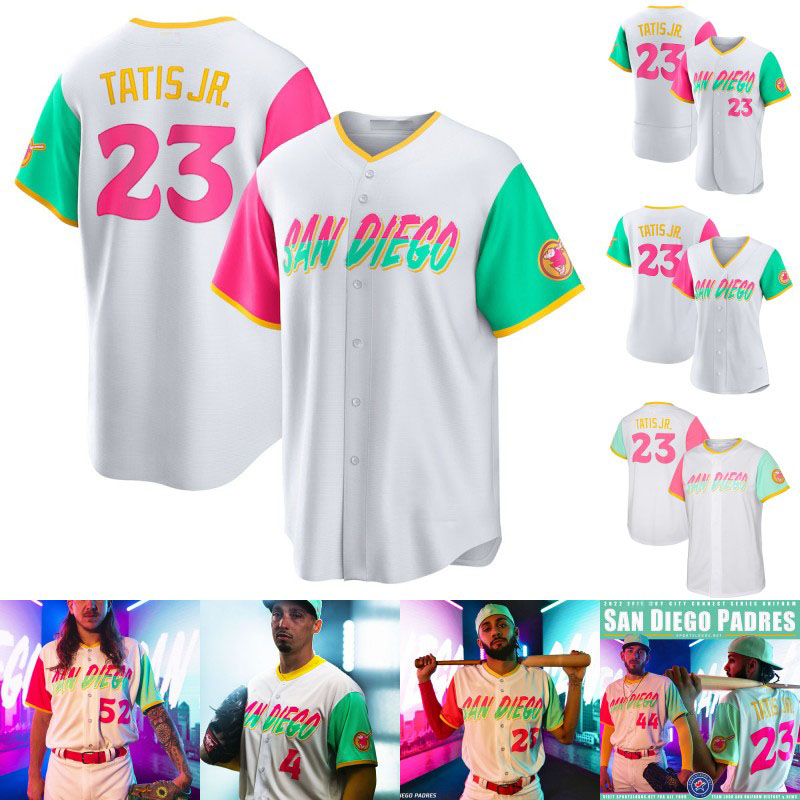 

San Diego #23 Fernando Tatis Jr. #13 Manny Machado Padre 2022 City Connect Jersey Tony Gwynn Wil Myers Yu Darvish Jake Cronenworth Trent Grisham Ha-Seong Kim Musgrove, Youth tan s-xl