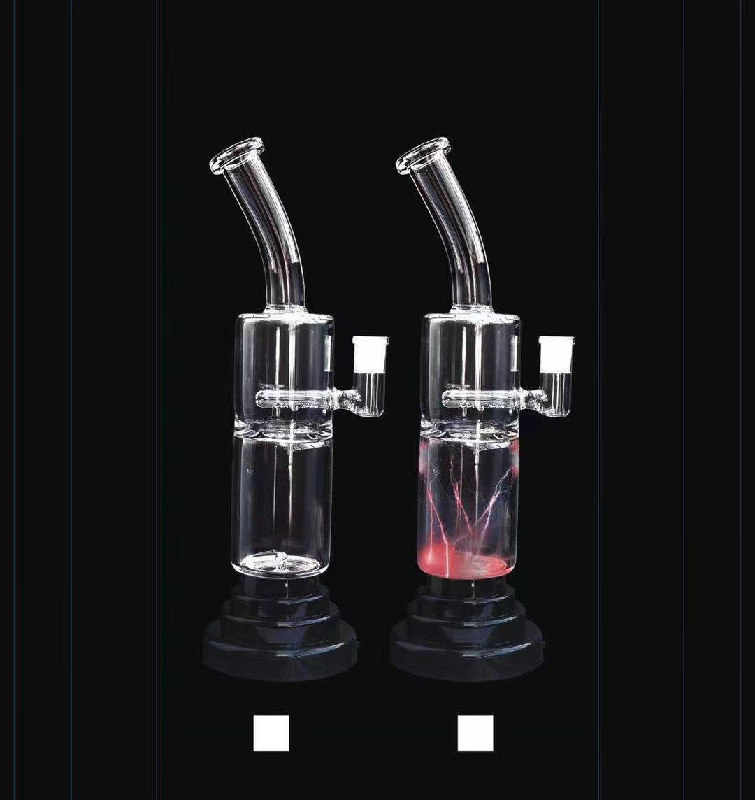 

Plasma bong Hookahs touch switch smoking Borosilicate Bongs Glass Water Hookah Set