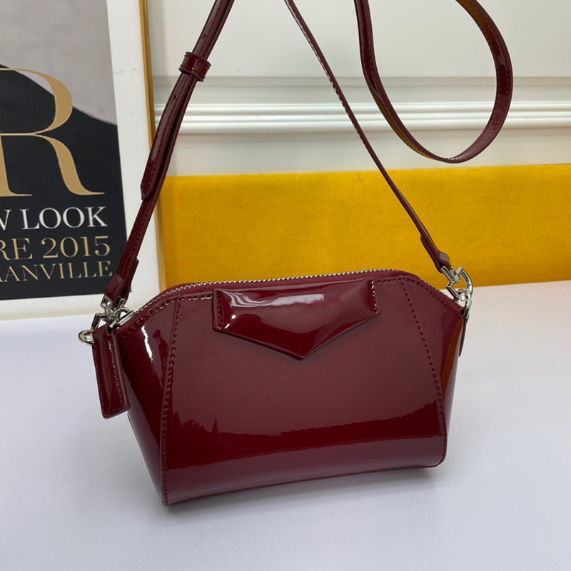 

Ladies Fashion Designer Luxurys Handbags Shoulder Bags Latest mini Nano Cross body High Quality Patent leather Handbag Messenger Bagss Purse Lipstick bag, Red