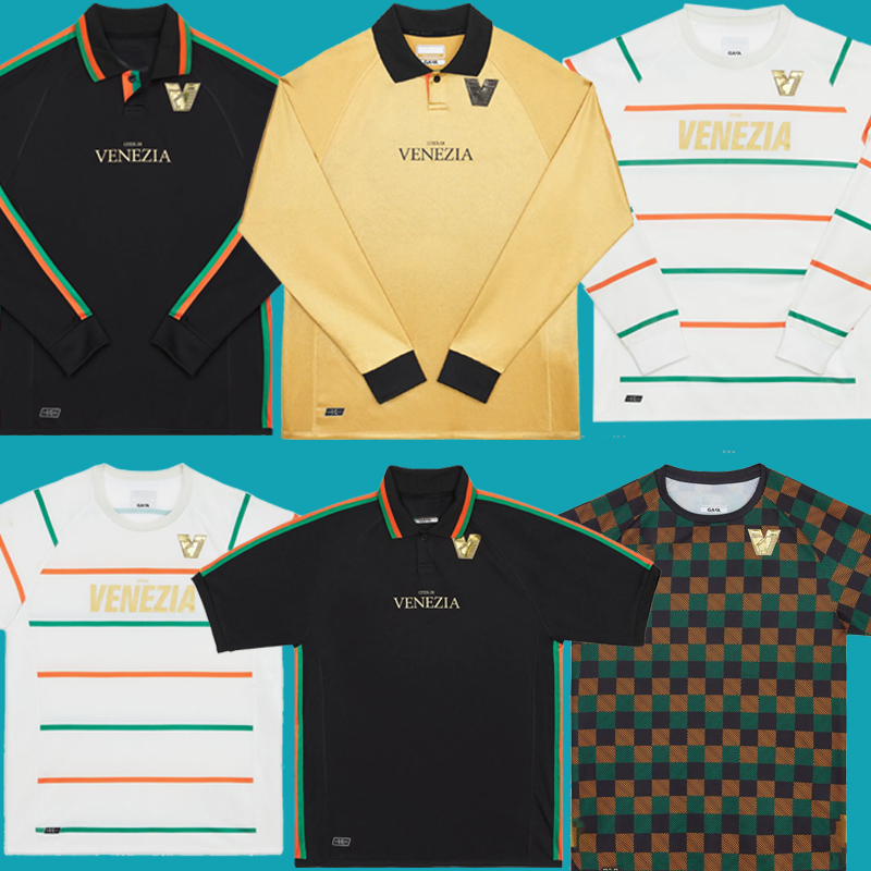 

21 22 23 Venezia FC Soccer Jerseys home Black Away White Third Blue 4th Red 10# ARAMU 11# FORTE Venice 2022 2023 BUSIO 27# Football Shirts 3rd Adukt Kids Kit Uniforms
