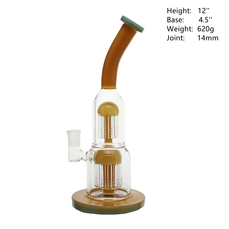 

12 inch Double Tree Arm Perc Glass Water Bong Hookahs Female 14mm Smoking Pipes