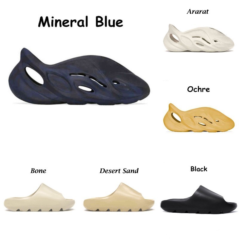 

Slides Slippers Desert Sand Summer Brown Flat Mens Women Glow Green Beach Resin Slide Sandal Graffiti Bone Rubber MXT Moon Gray Mineral Blue Glow Green Designer S12, Shau