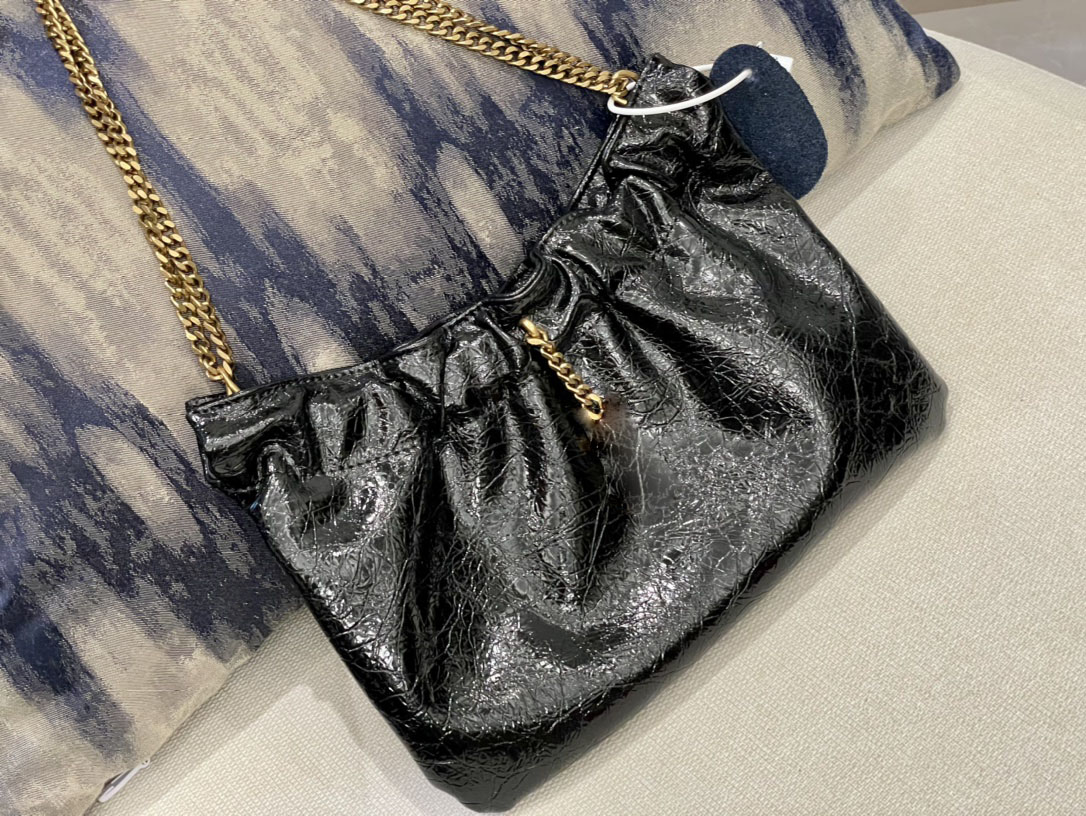 

Ladies Wedding Dinner Designer Evening Bags Clutch Solid Color Metal Chain Dinner Bag 23x16cm, Gold