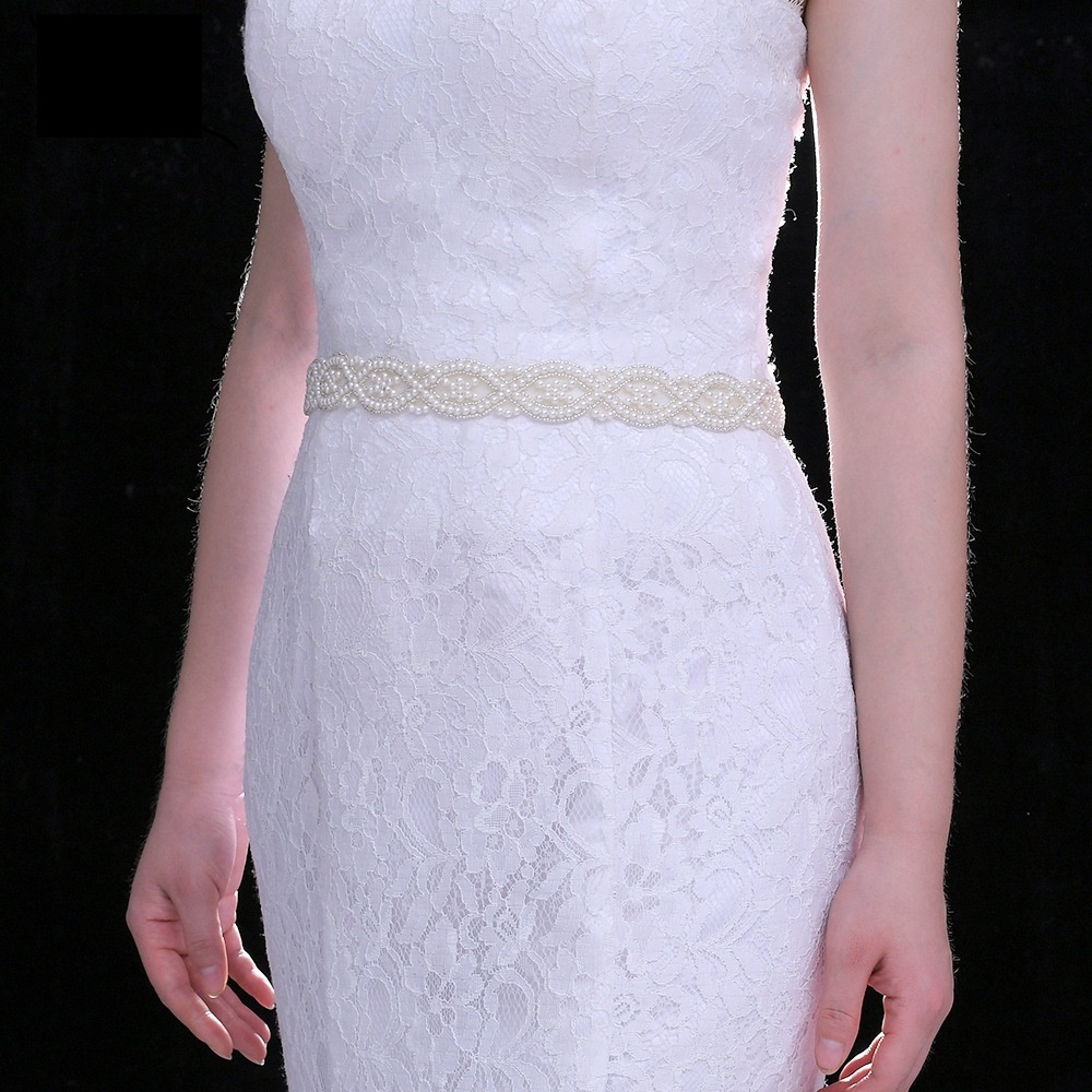 

Wedding Favors Bridal Dresses Belt Beaded Pearl Wedding Accessories Woman Party Prom Emellished Sash Bridesmaid Gown Waistband, Customize
