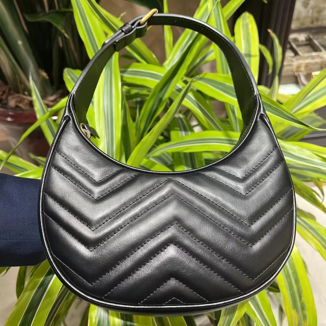 

New Genuine Leather Underarm Bags Women Mini designer bag 2022 Trendy High Quality chain shoulder bag with Box Ladies Evening handbag half moon cross body, White